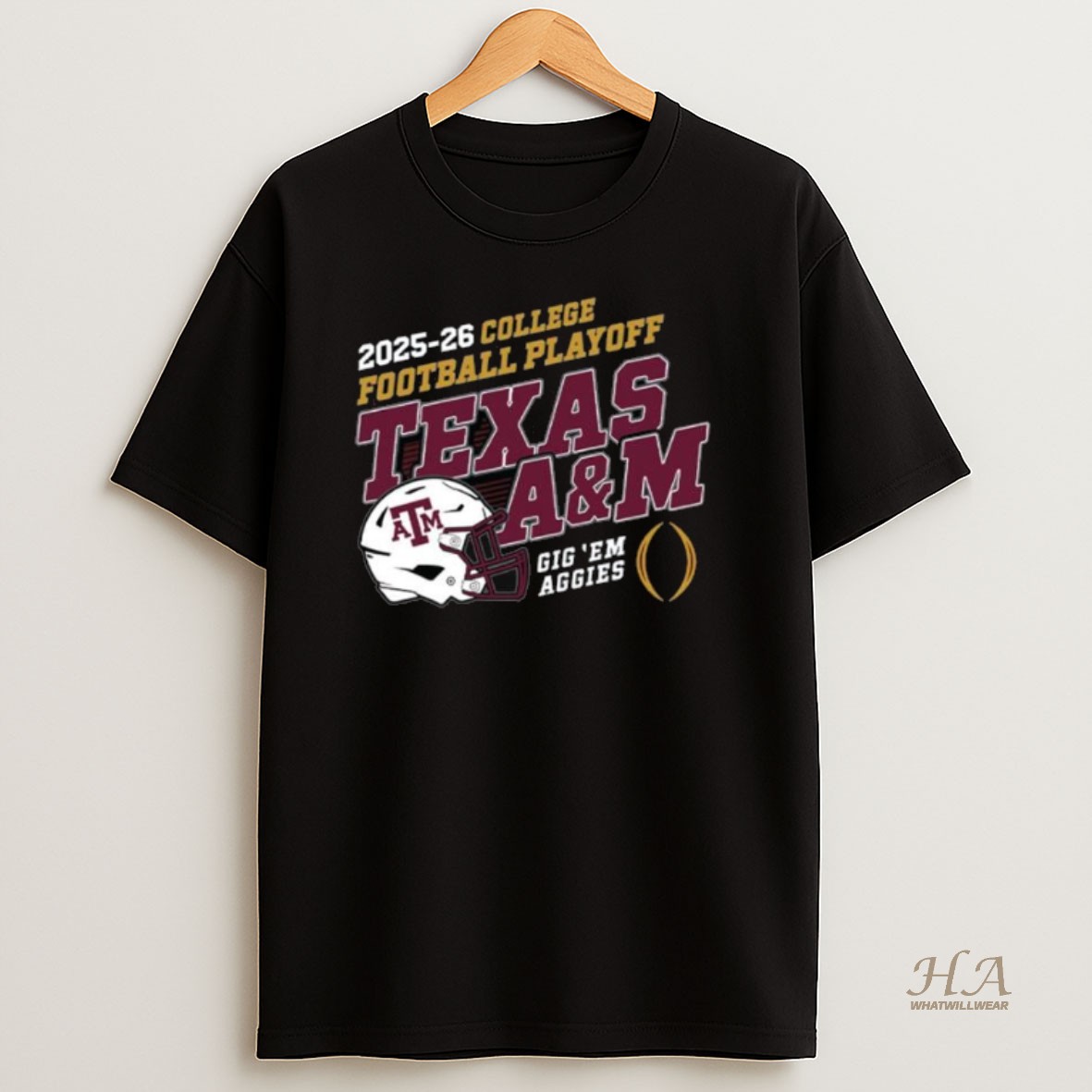 Official Texas Am Aggies Cfp 25 26 Helmet Gig Em Aggies Long Sleve Shirt