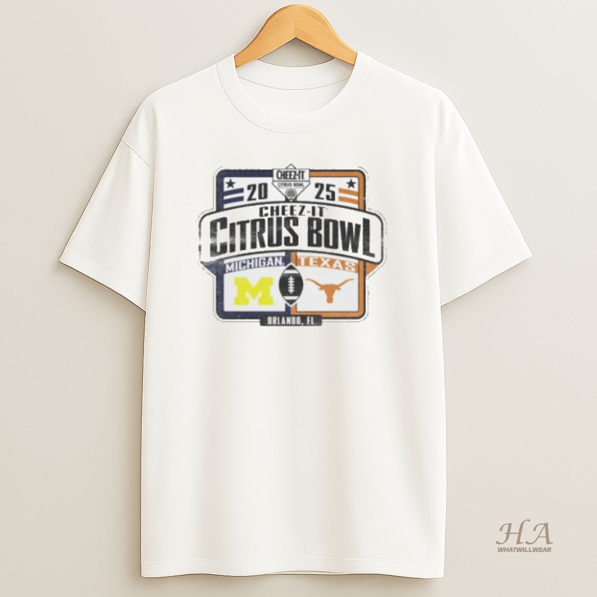 Official Texas Longhorns Vs Michigan 2025 Citrus Bowl Game Dueling Shirt
