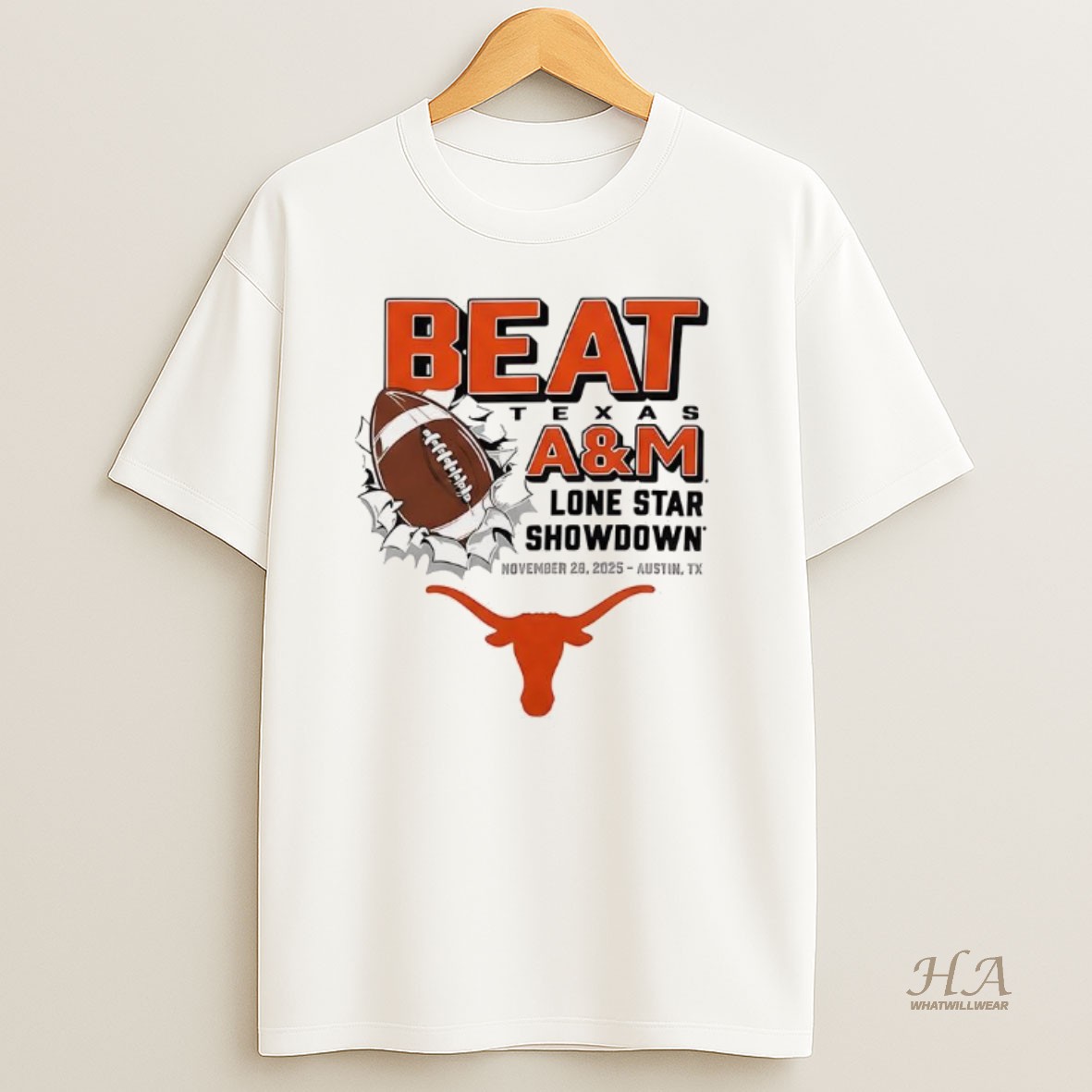 Official Texas Longhorns Beat Texas Am Football Lone Star Showdown T Shirt