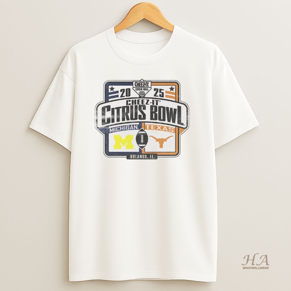 Official Texas Longhorns Vs Michigan Cheez It Bowl Game Dueling T Shirt