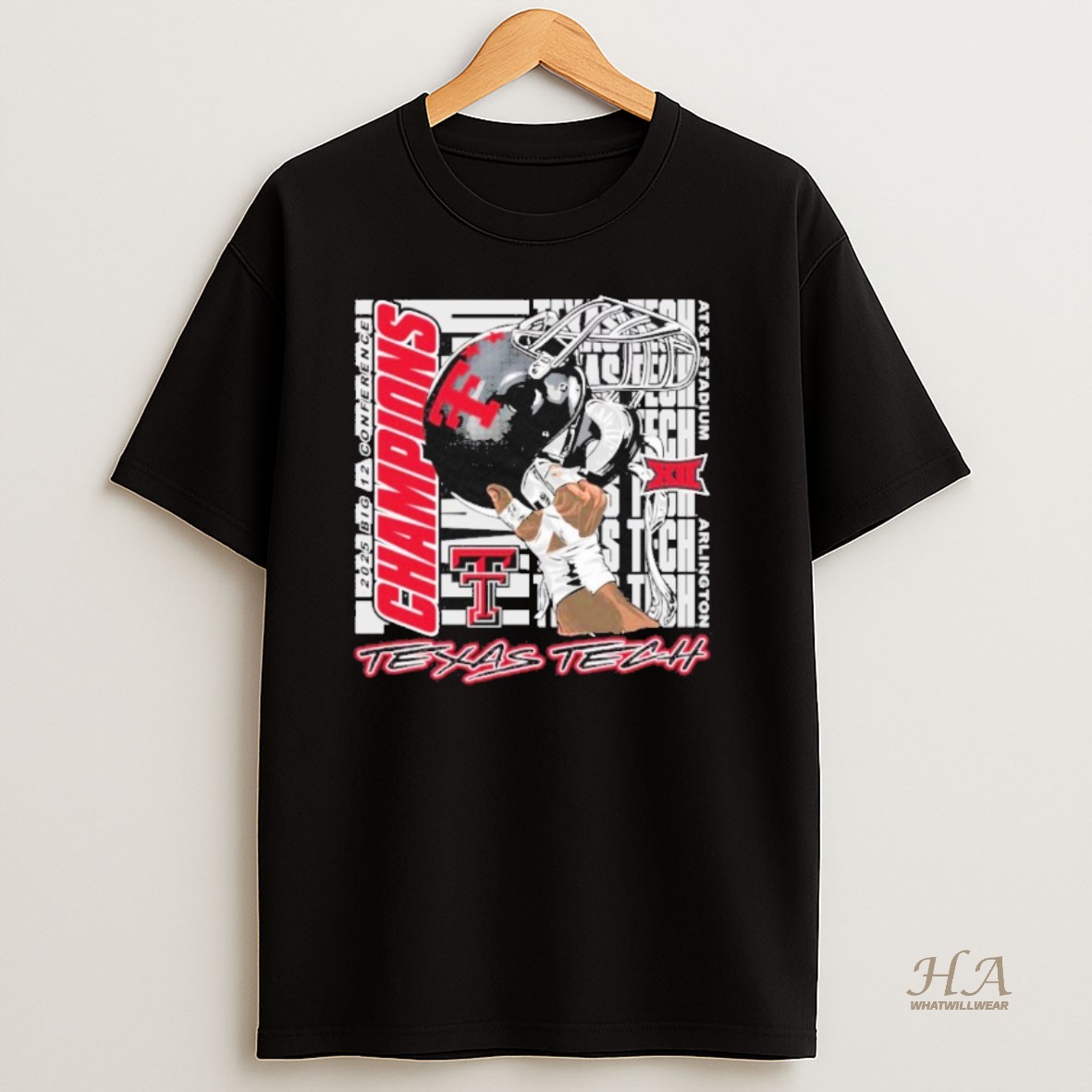 Official Texas Tech 2025 Big 12 Conference Champions Helmet T Shirt