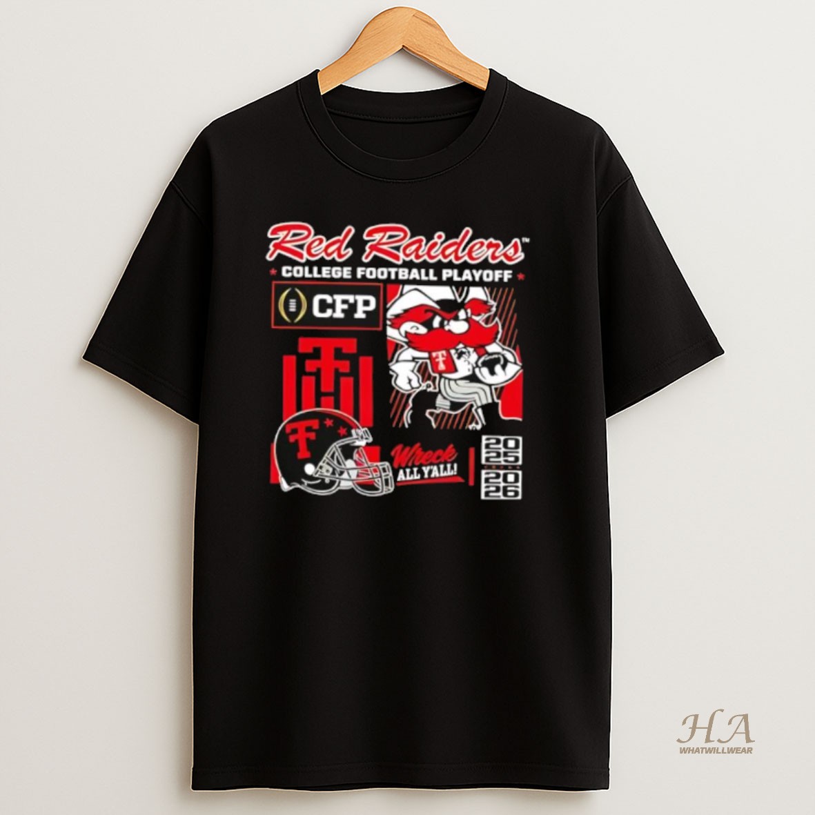 Official Texas Tech Cfp 2025 2026 Red Raiders Football Shirt