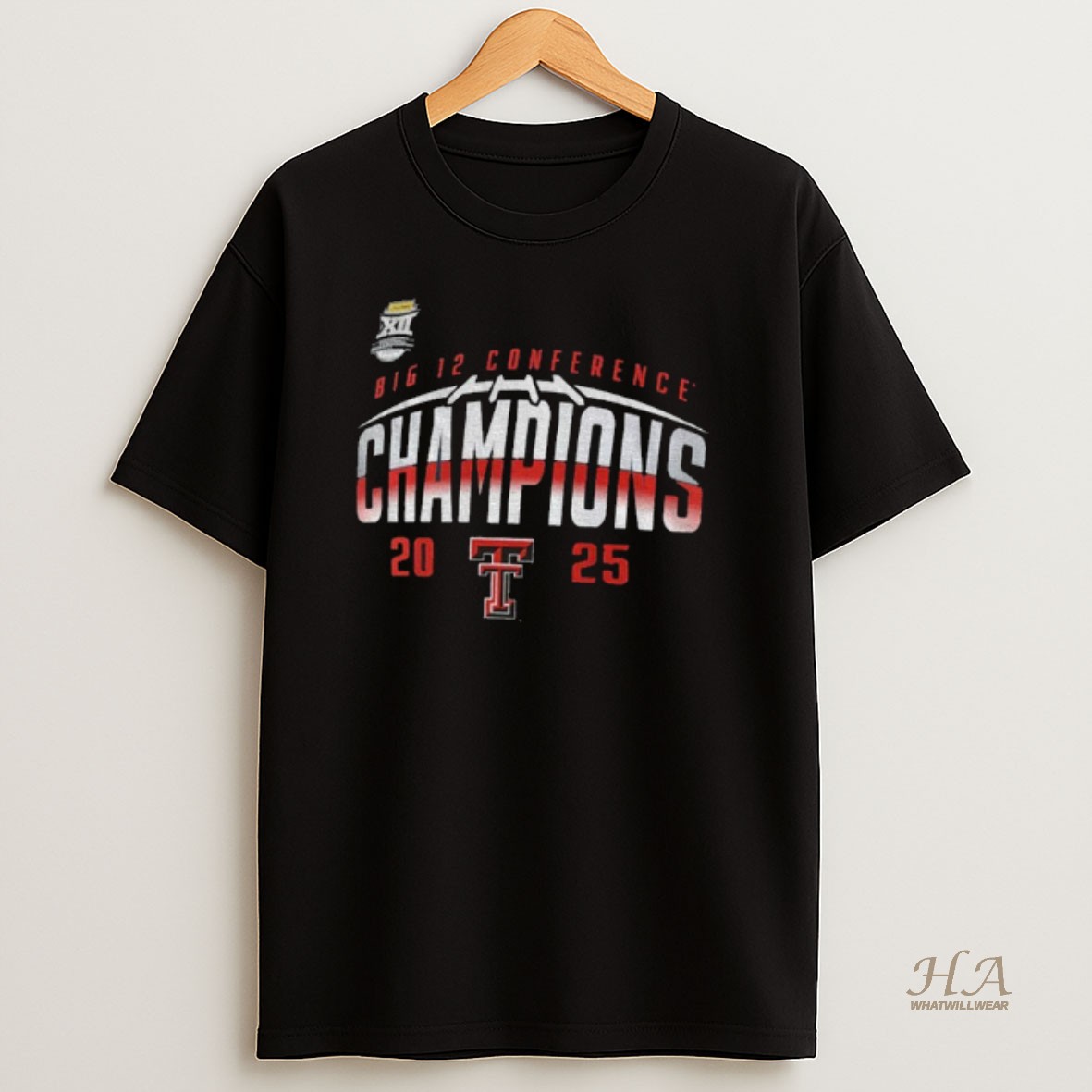 Official Texas Tech Red Raiders 2025 Big 12 Football Champions Endzone Speed T Shirt