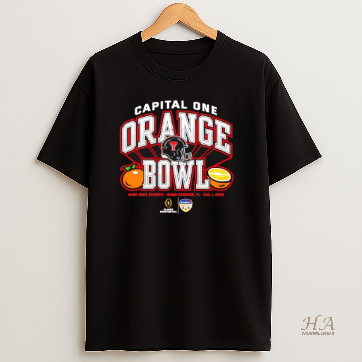 Official Texas Tech Red Raiders 2025 Capital One Orange Bowl Cfp Shirt