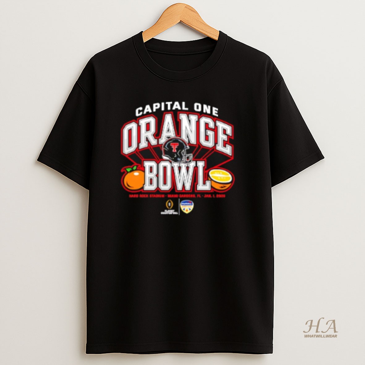 Official Texas Tech Red Raiders 2025 Capital One Orange Bowl Cfp T Shirt
