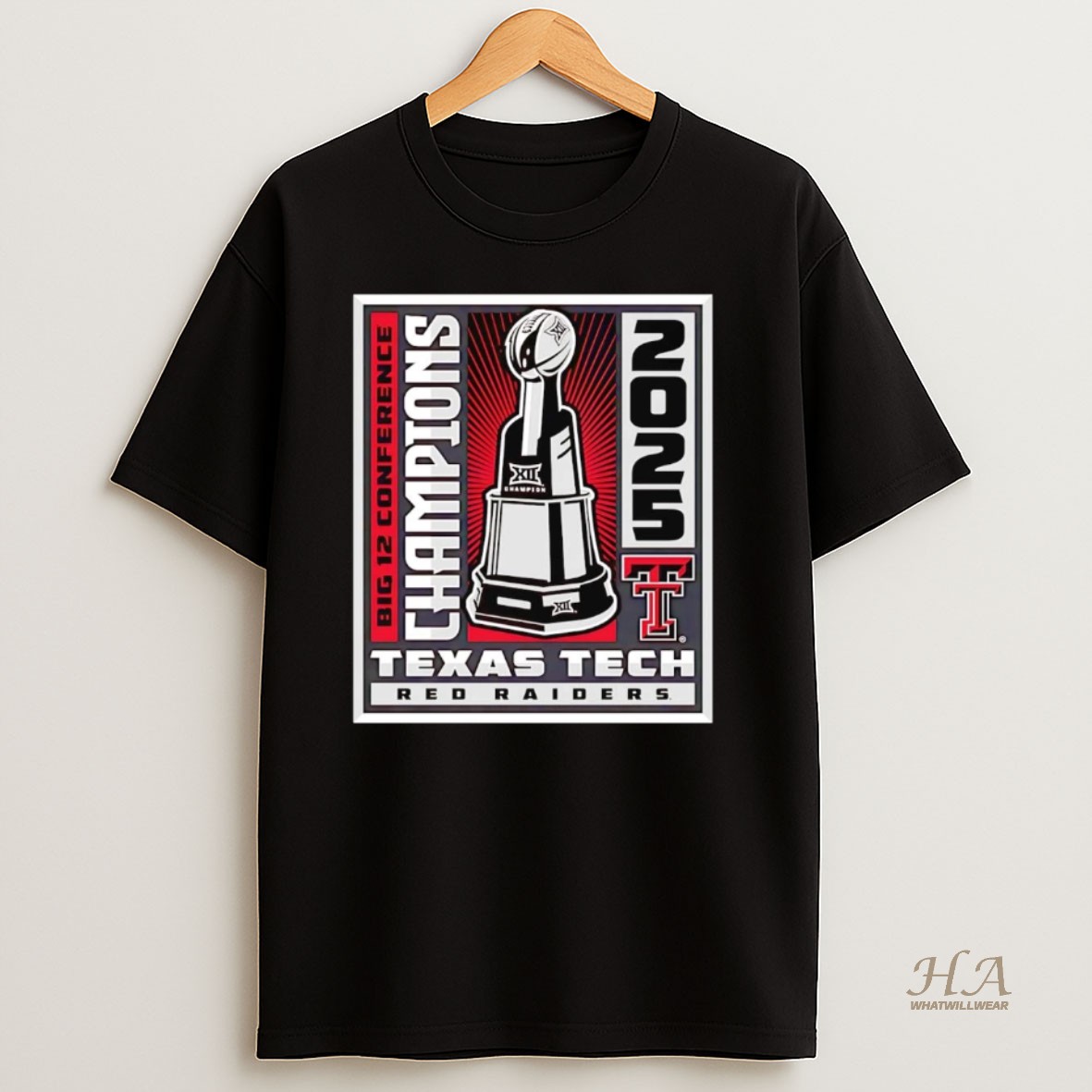 Official Texas Tech Red Raiders 2025 Big 12 Conference Champions Trophy T Shirt