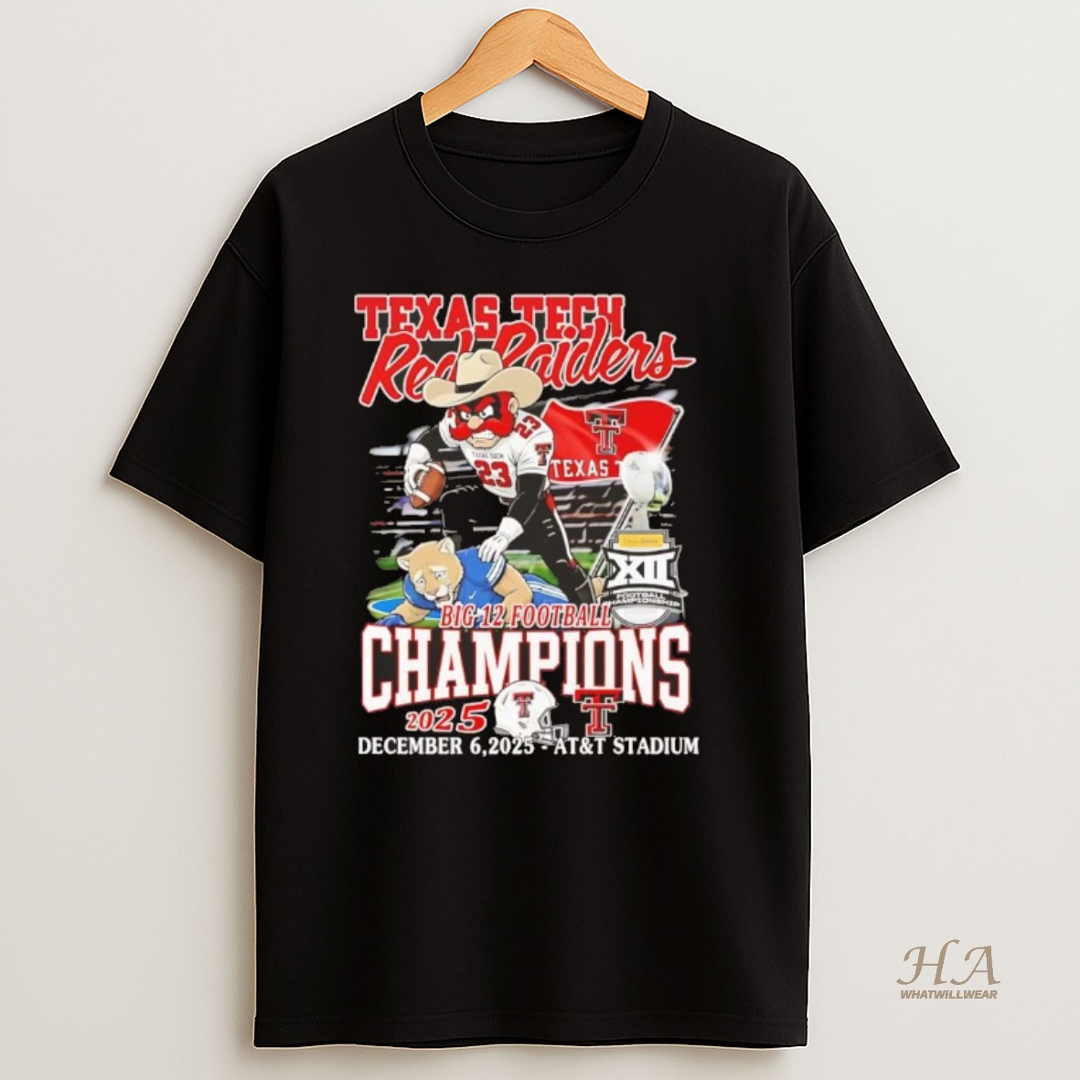Official Texas Tech Red Raiders Big 12 Football Champions 2025 December Chriast Shirt