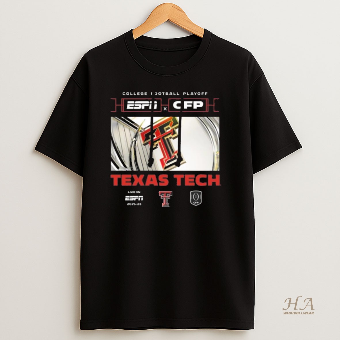Official Texas Tech Red Raiders Espn X Cfp Window T Shirt