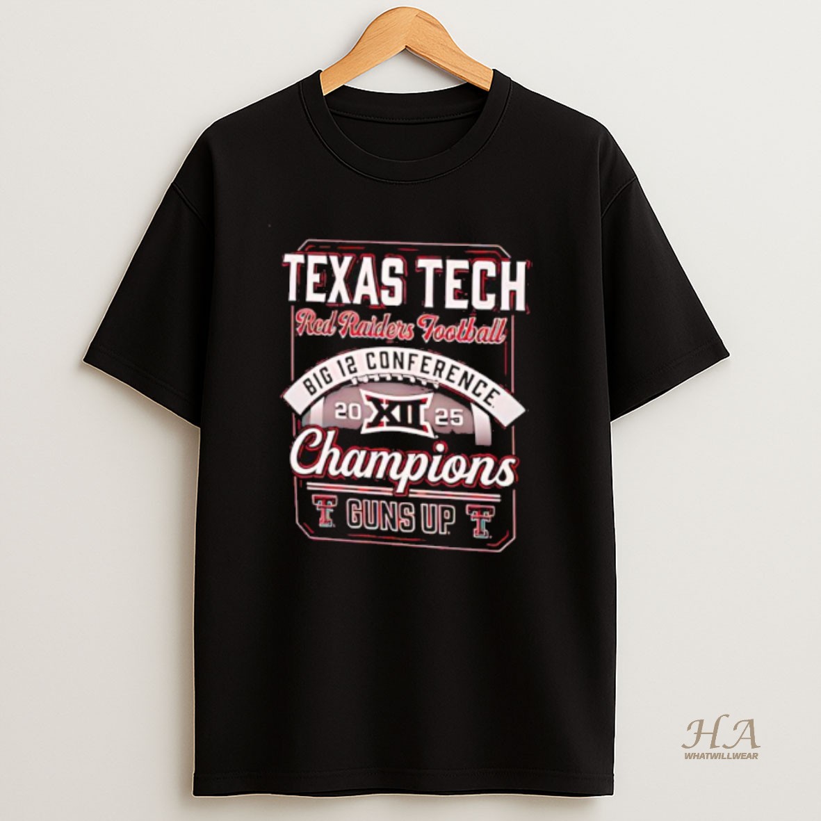 Official Texas Tech Red Raiders Football Big 12 Conference Champs Guns Up 2025 T Shirt