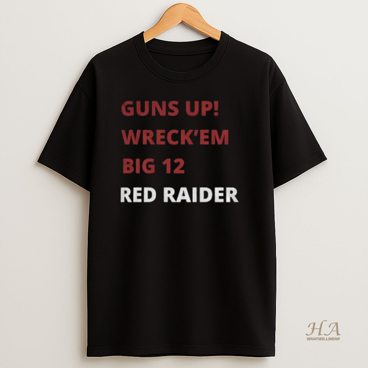 Official Texas Tech Red Raiders Guns Up Wreck Em Big 12 Red Raider T Shirt