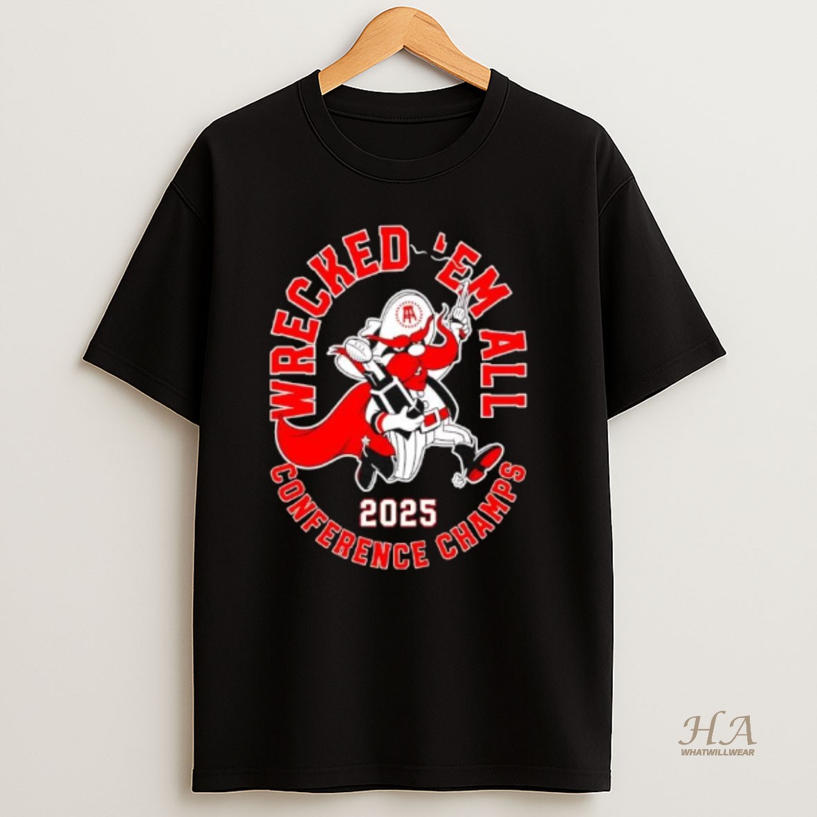 Official Texas Tech Red Raiders Wrecked Em 2025 Conference Champs T Shirt