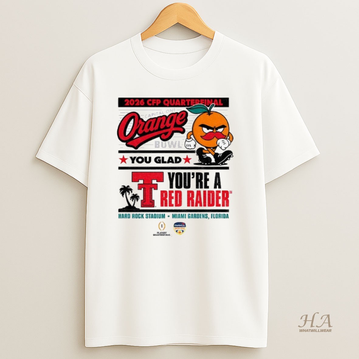 Official Texas Tech Red Raiders Football You Glad Youre A Red Raider 2026 Cfp Quarterfinal Shirt