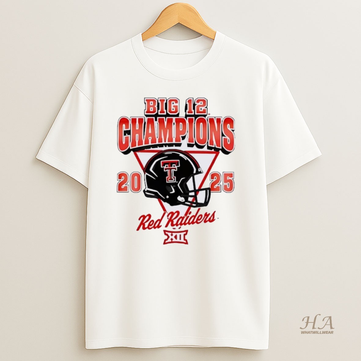 Official Texas Tech Red Raiders Helmet 2025 Big 12 Champions Christmas Shirt