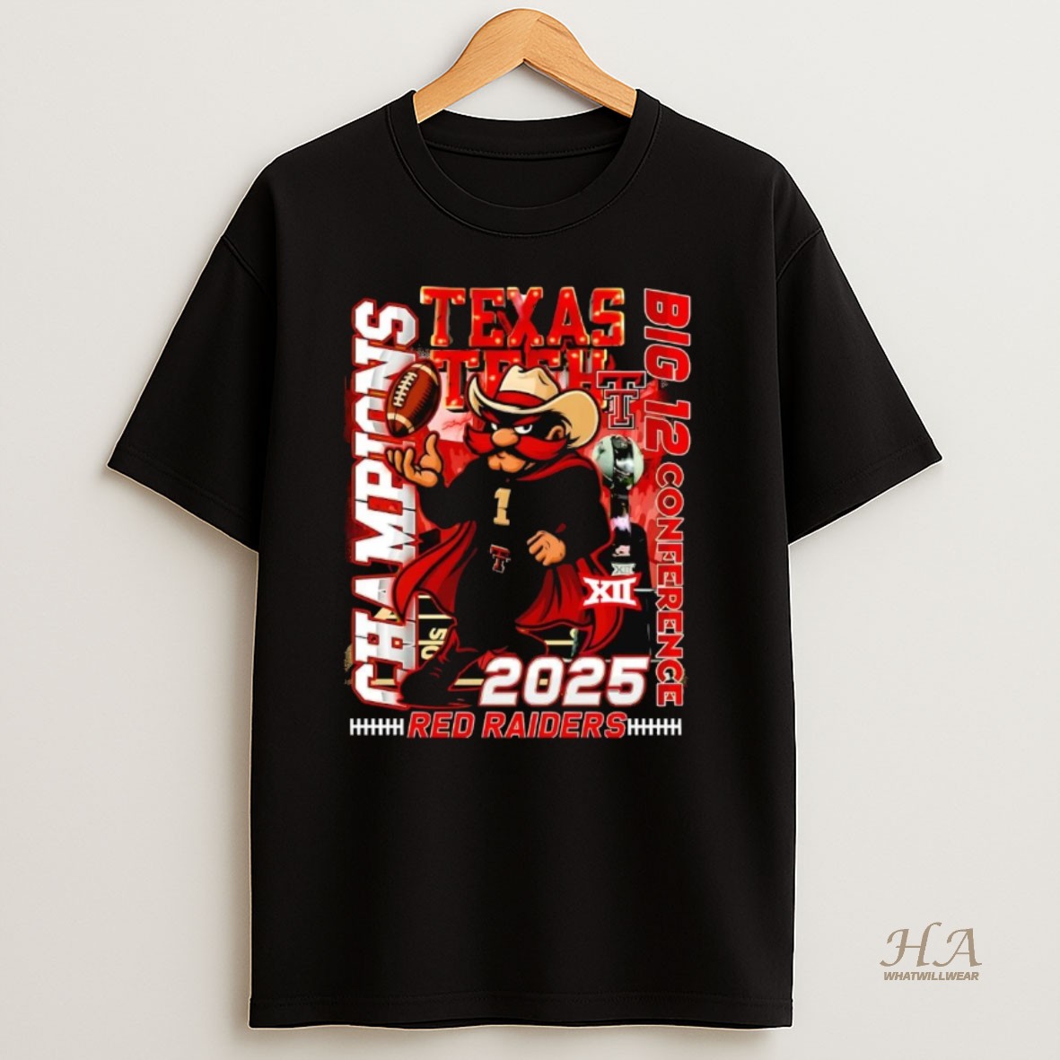 Official Texas Tech Red Raiders Mascot Big 12 Conference Champions 2025 T Shirt
