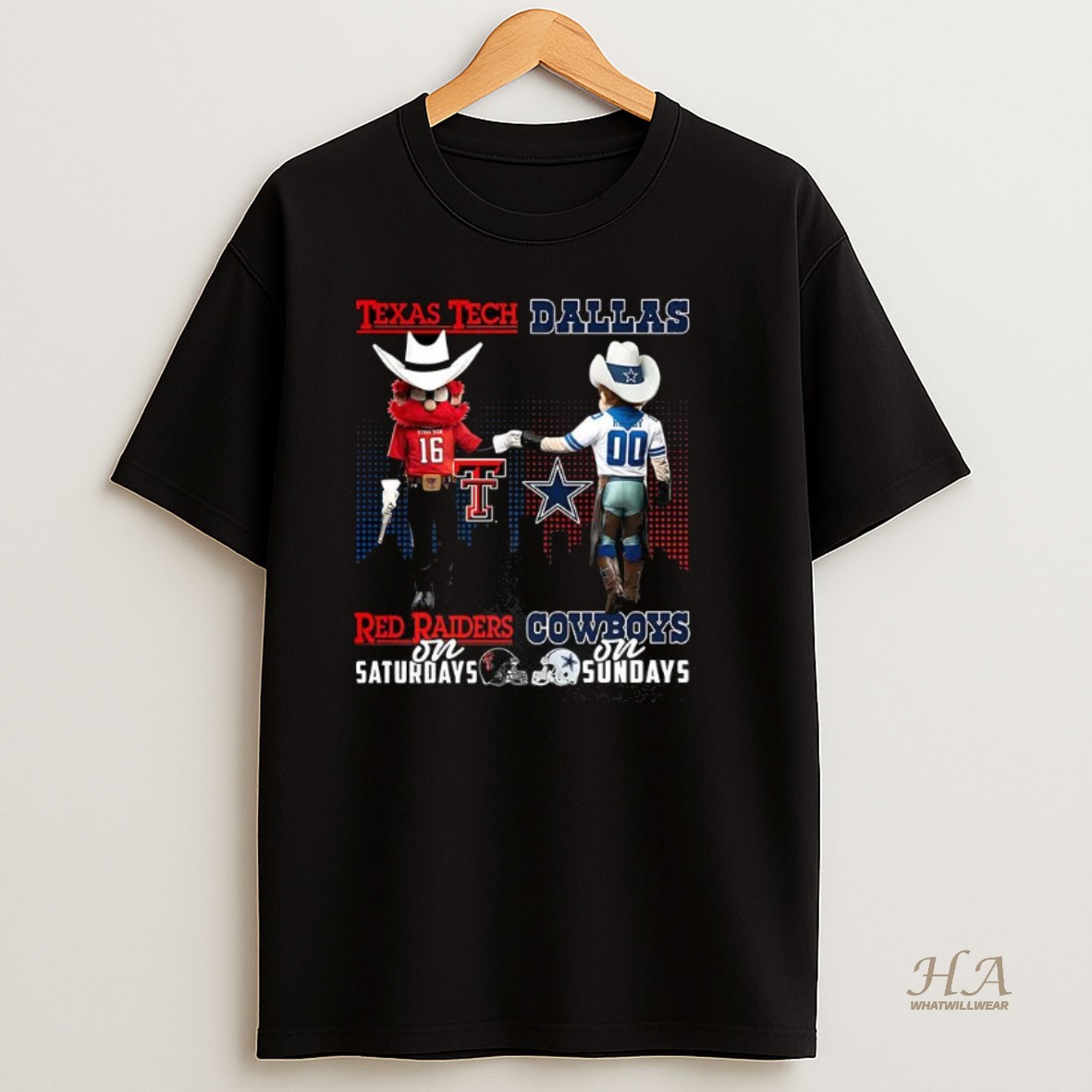 Official Texas Tech Red Raiders On Saturdays Vs Dallas Cowboys On Sundays Mascot Shirt