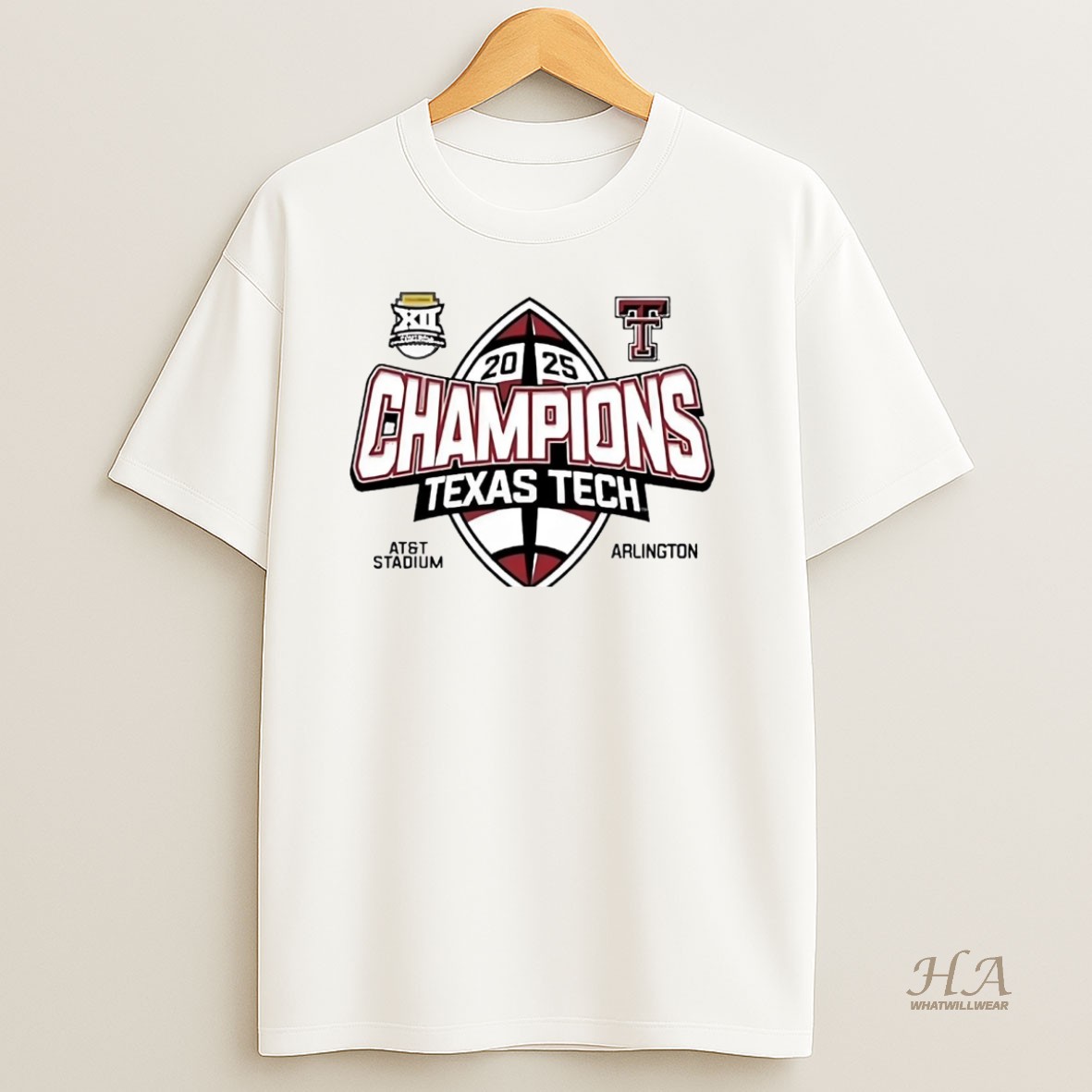 Official Texas Tech Football 2025 Big 12 Champions Att Stadium T Shirt