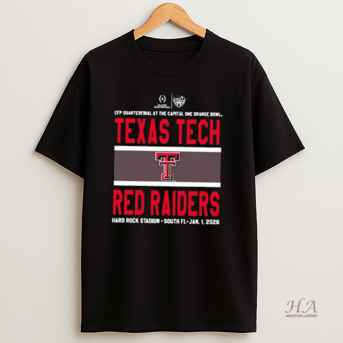 Official Texas Tech Football 2026 Cfp Quarterfinal Capital One Orange Bowl T Shirt