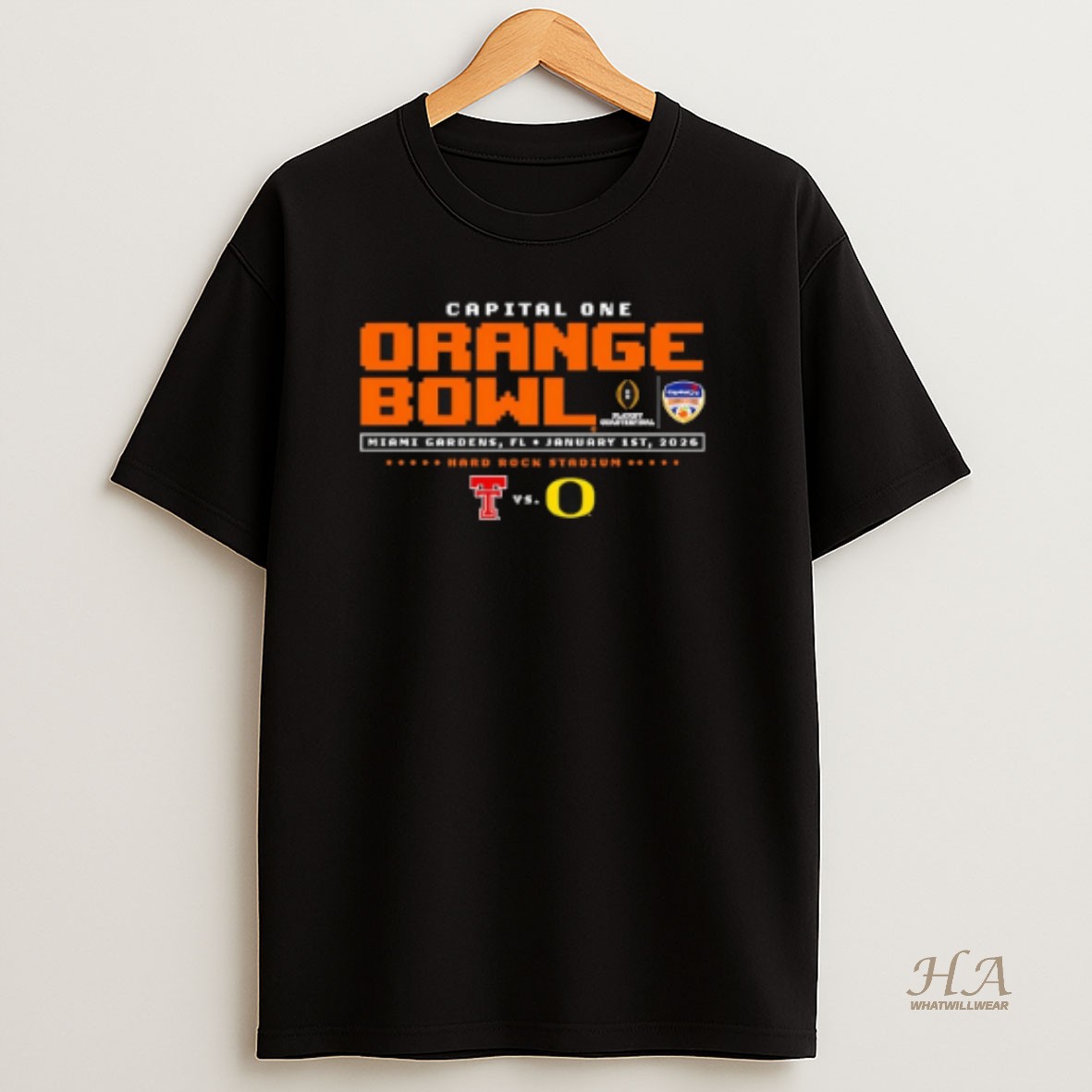 Official Texas Tech Vs Oregon 2025 26 Orange Bowl Duck Hunt Game T Shirt
