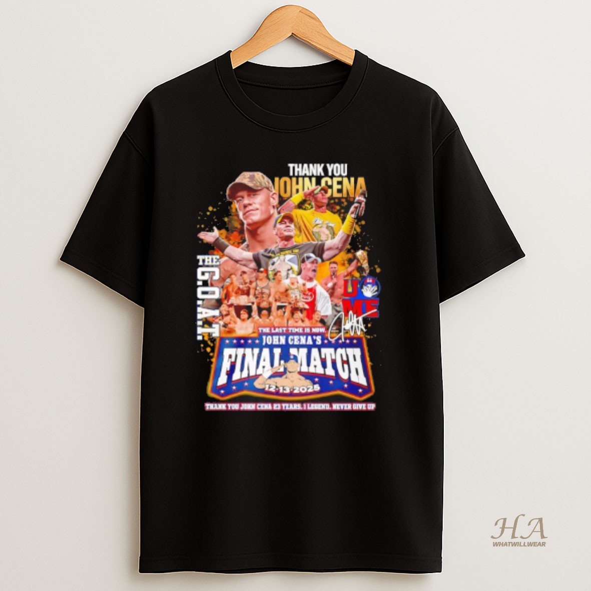 Official Thank You John Cena The Goat The Last Time Is Now Final Match 2025 T Shirt