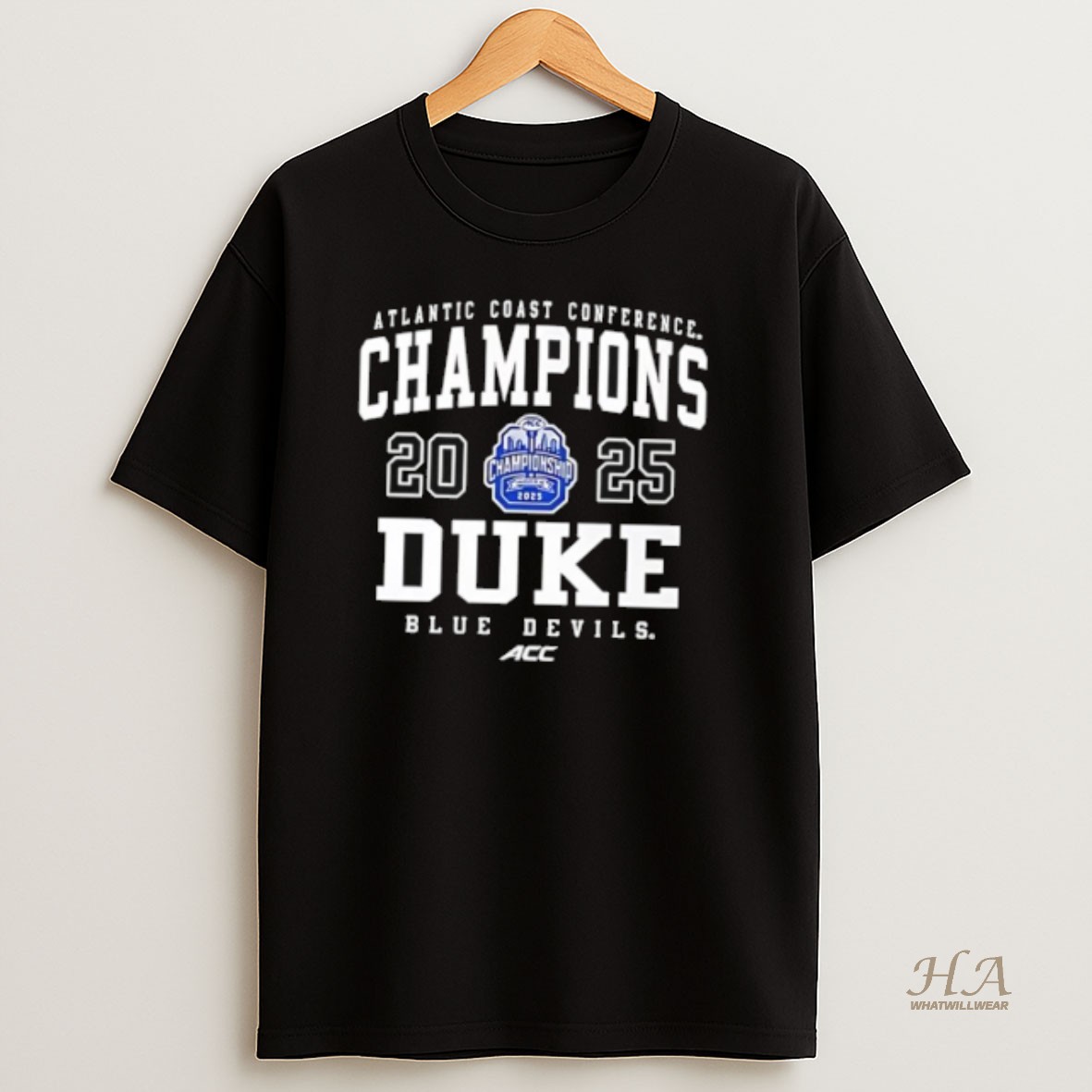 Official The Duke Blue Devils 2025 Acc Football Champions Logo T Shirt