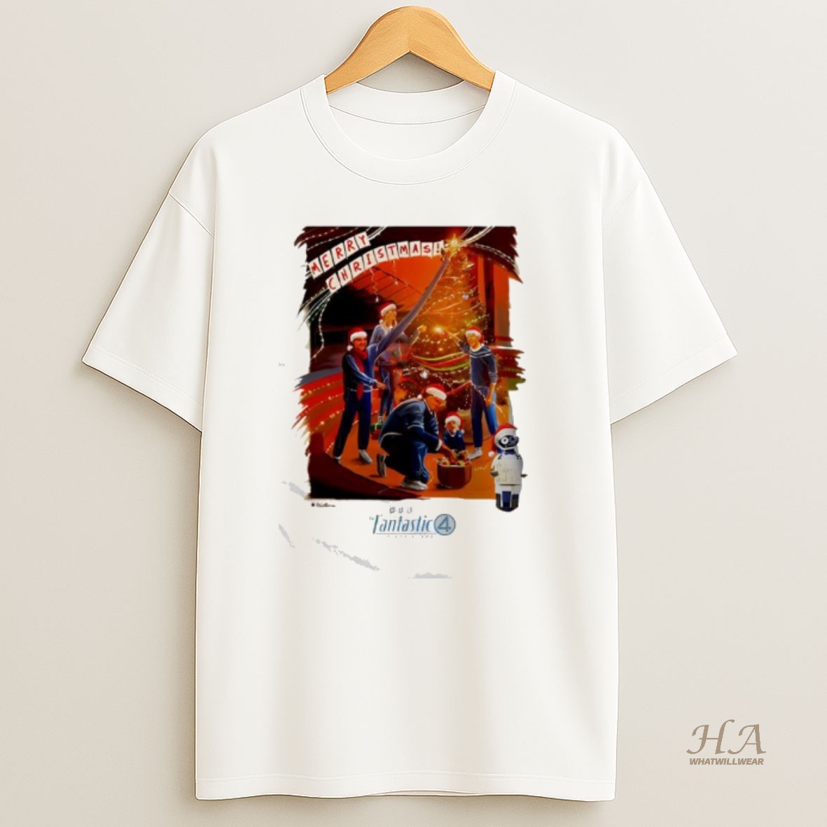 Official The Fantastic Four First Steps Merry Christmas Happy Holidays T Shirt