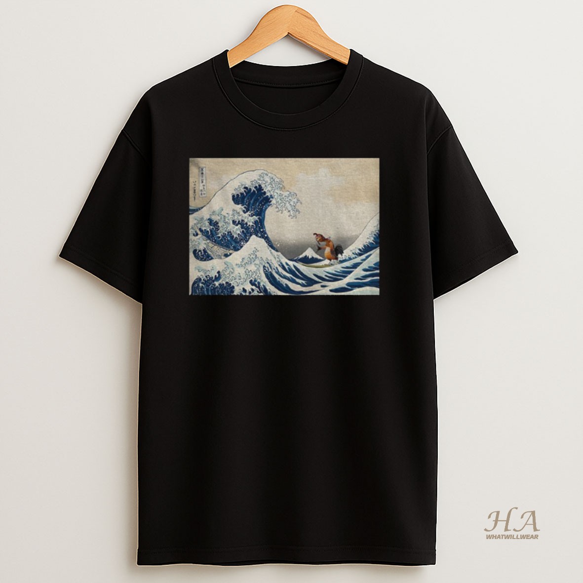 Official The Great Wave Of Kanagawa Image Chicken Joe Funny Meme Shirt