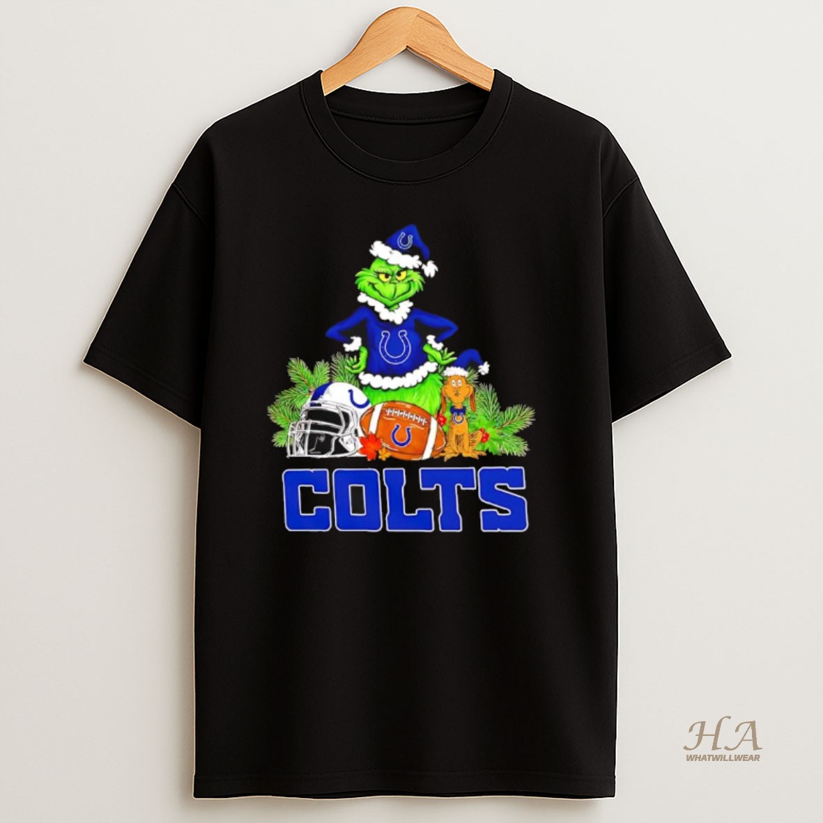 Official The Grinch And Max Indianapolis Colts Christmas Helmet Items T Shirt