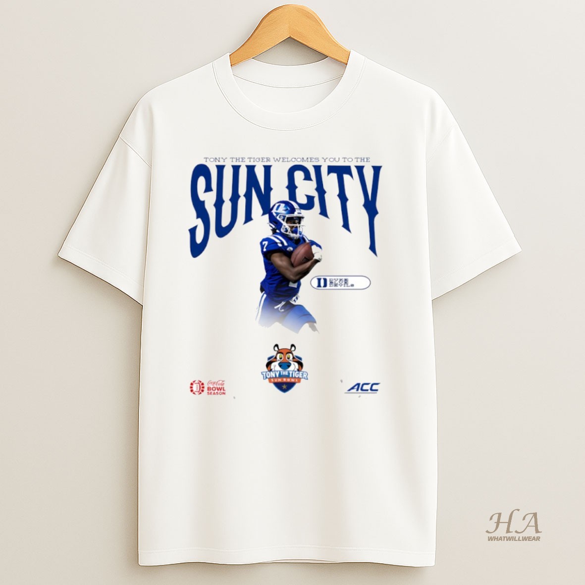 Official The Tony The Tiger Sun Bowl Duke Blue Devils 2025 Acc Champions Circle Shirt