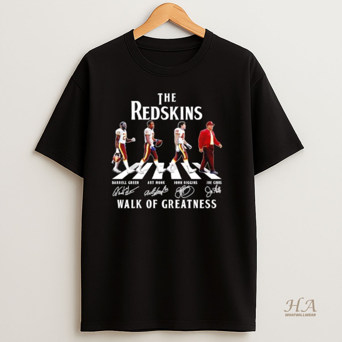 Official The Washington Redskins Legends X Abbey Road Walk Of Greatness Signatures T Shirt