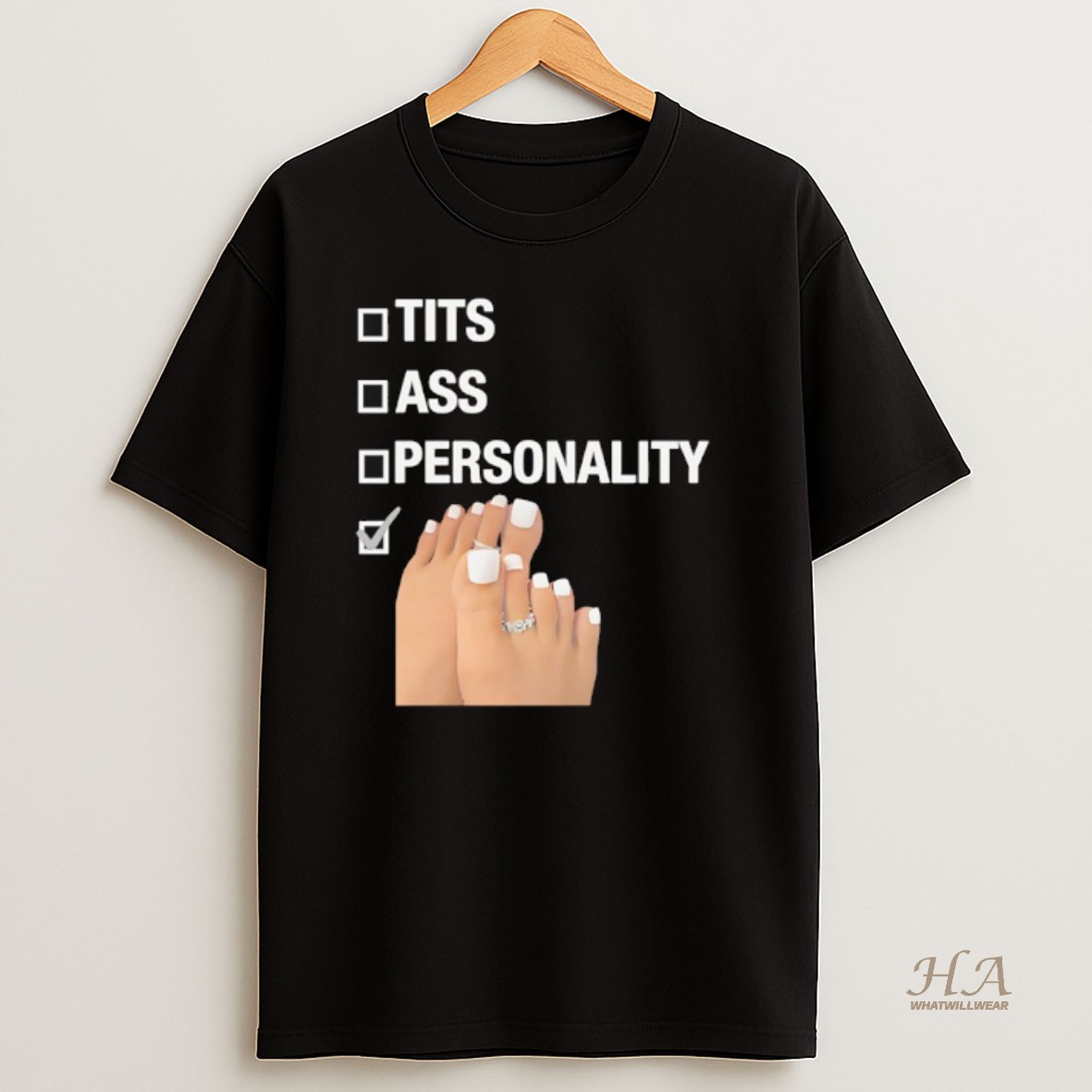 Official Tits Ass Personality Toes Checklist T Shirt