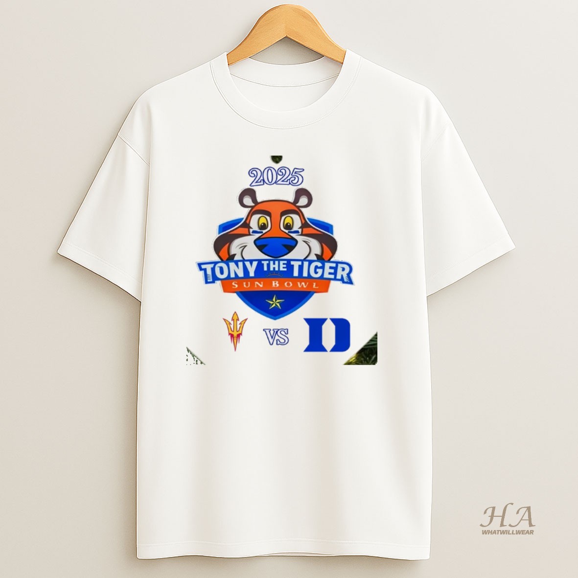 Official Tony The Tiger Sun Bowl 2025 Arizona State Sun Devils Vs Duke Blue Devils Logo T Shirt