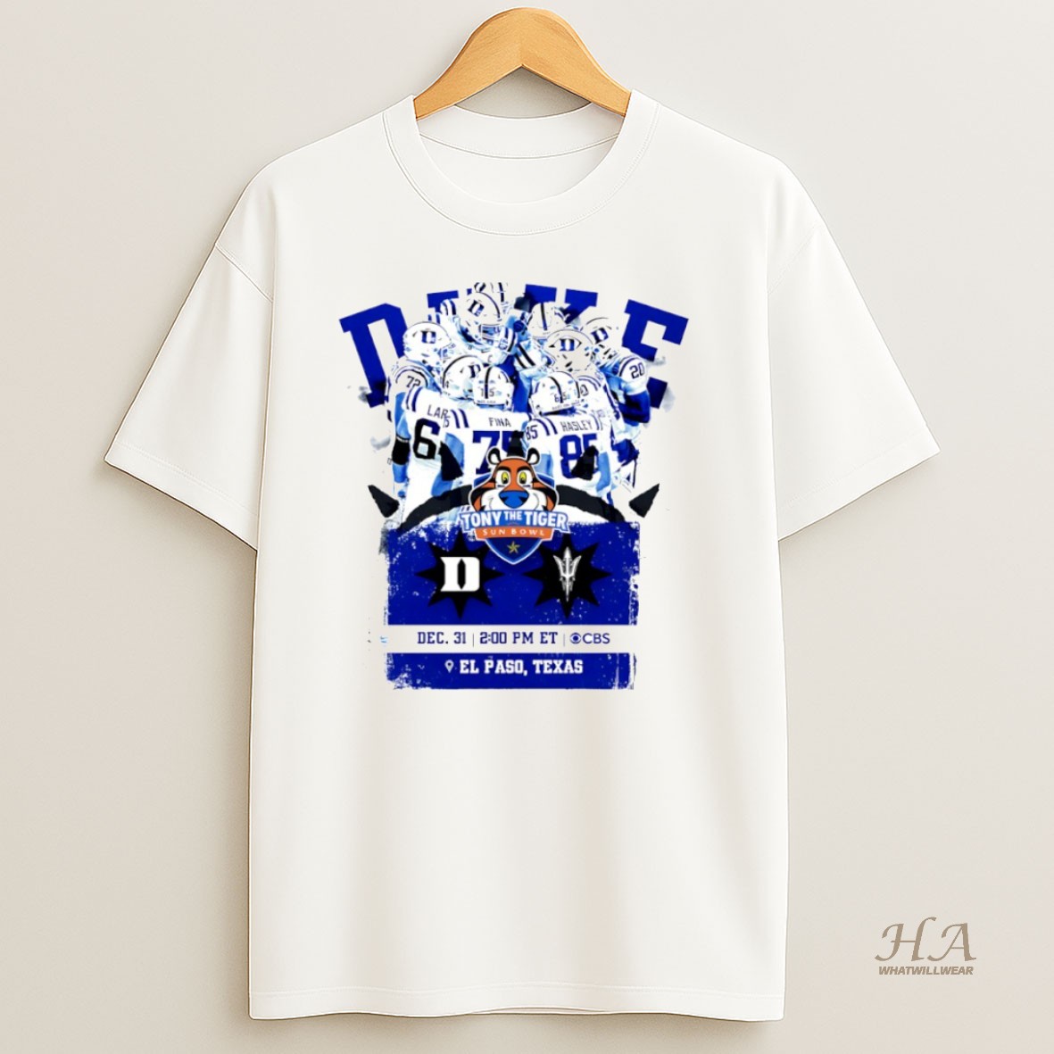 Official Tony The Tiger Sun Bowl Duke Blue Devils 2025 Acc Champions Were Heading To El Paso Graphic Circle Shirt