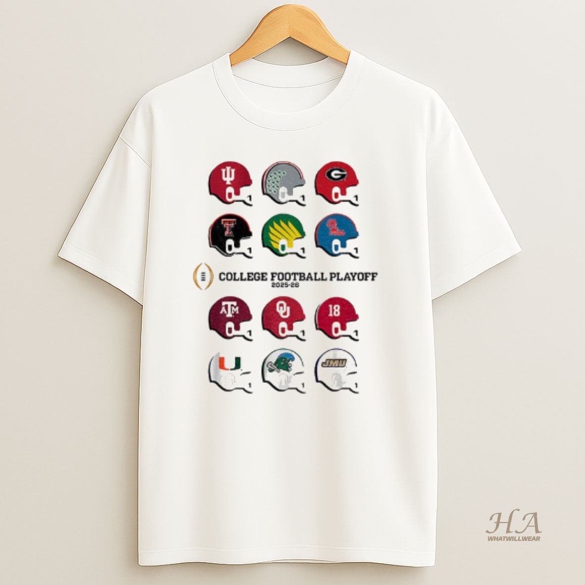 Official Toy Team Helmets 2025 Cfp Field College Football Playoff 2025 2026 T Shirt