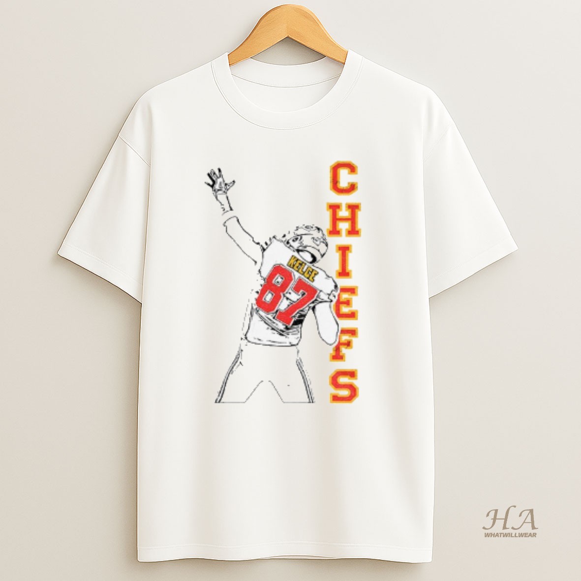 Official Travis Kelce Sketch 87 Kansas City Chiefs Nfl Football 2025 T Shirt