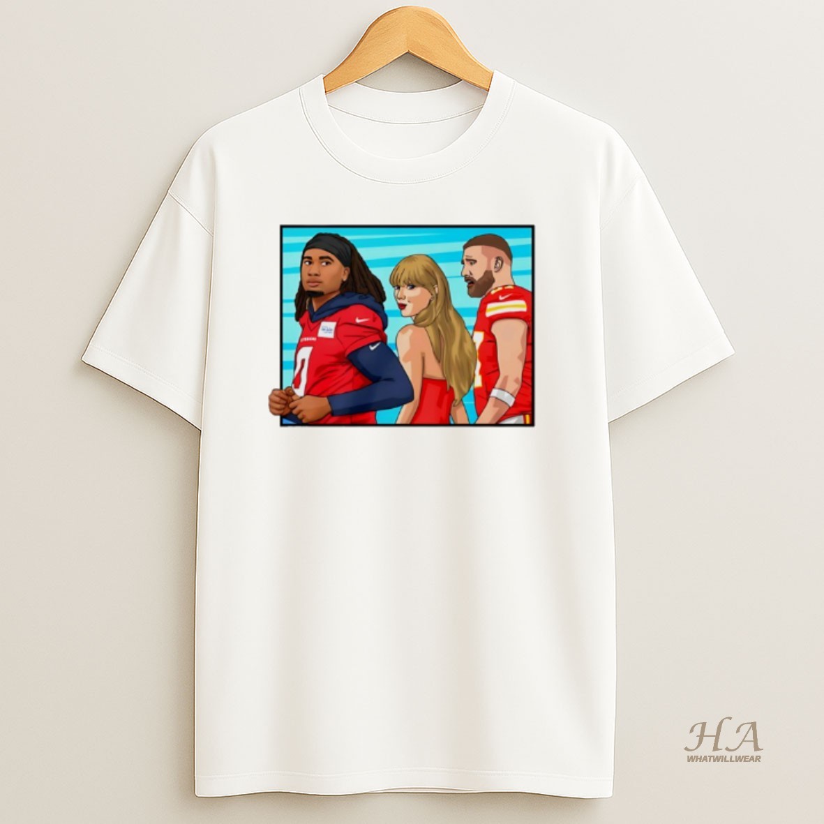 Official Travis And Taylor Glanced Back And Forth At Cj Stroud Texans Shirt