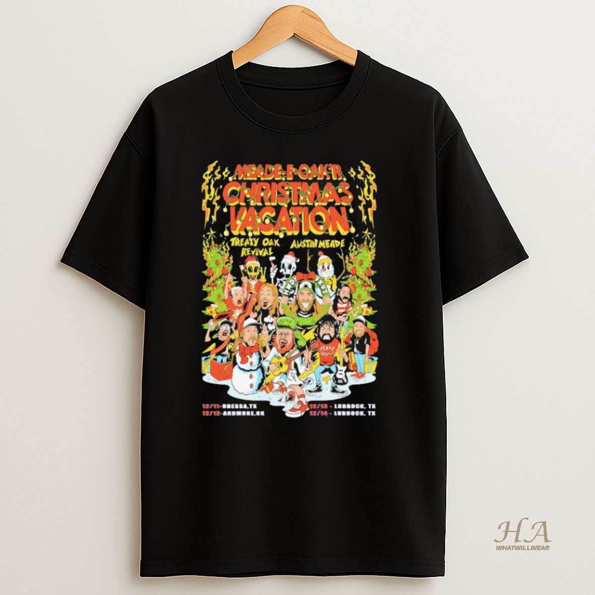 Official Treaty Oak Revival And Austin Meade The Meade E Oakr Christmas Vacation 2025 Shirt