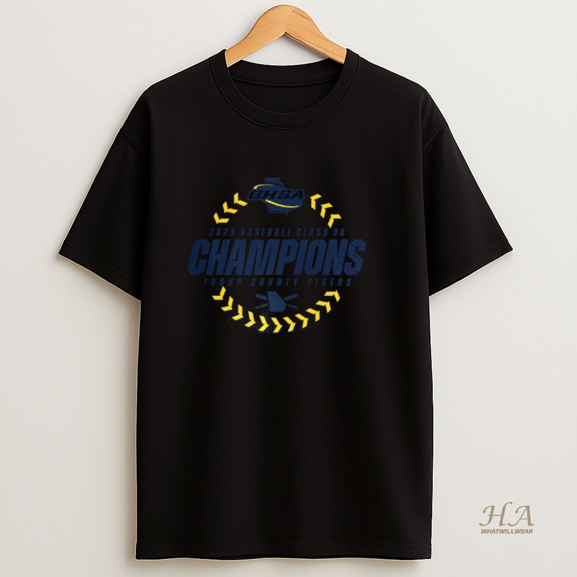 Official Troup County Tigers 2025 Ghsaa Baseball 3a State Champions T Shirt