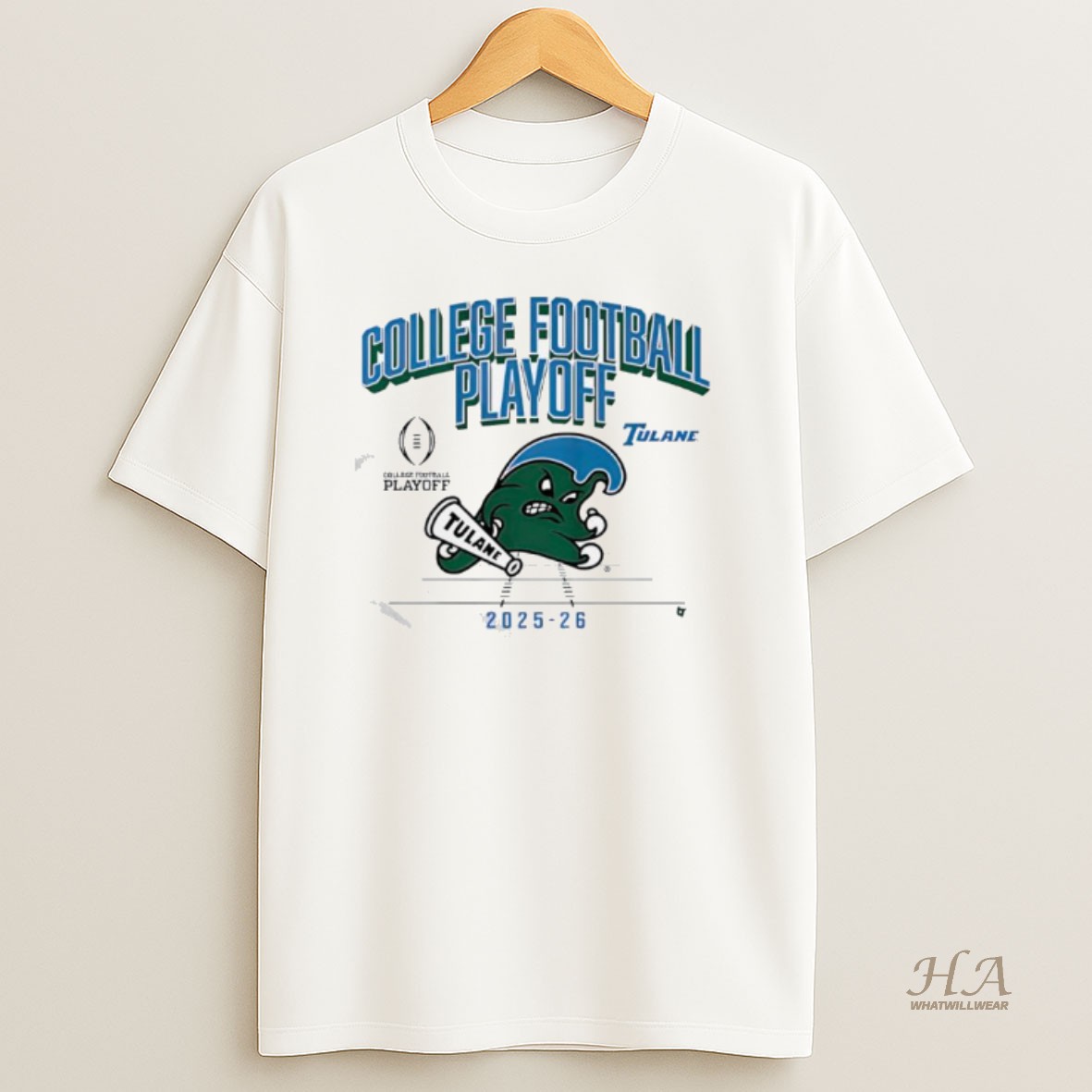 Official Tulane Football 2025 Cfp Mascot Shirt
