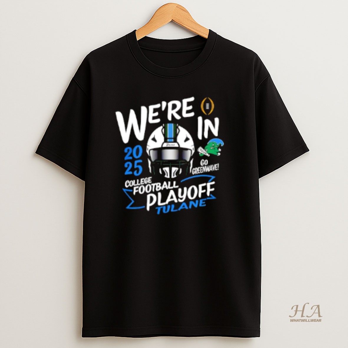 Official Tulane Green Wave 2025 Cfp Bound Paint T Shirt
