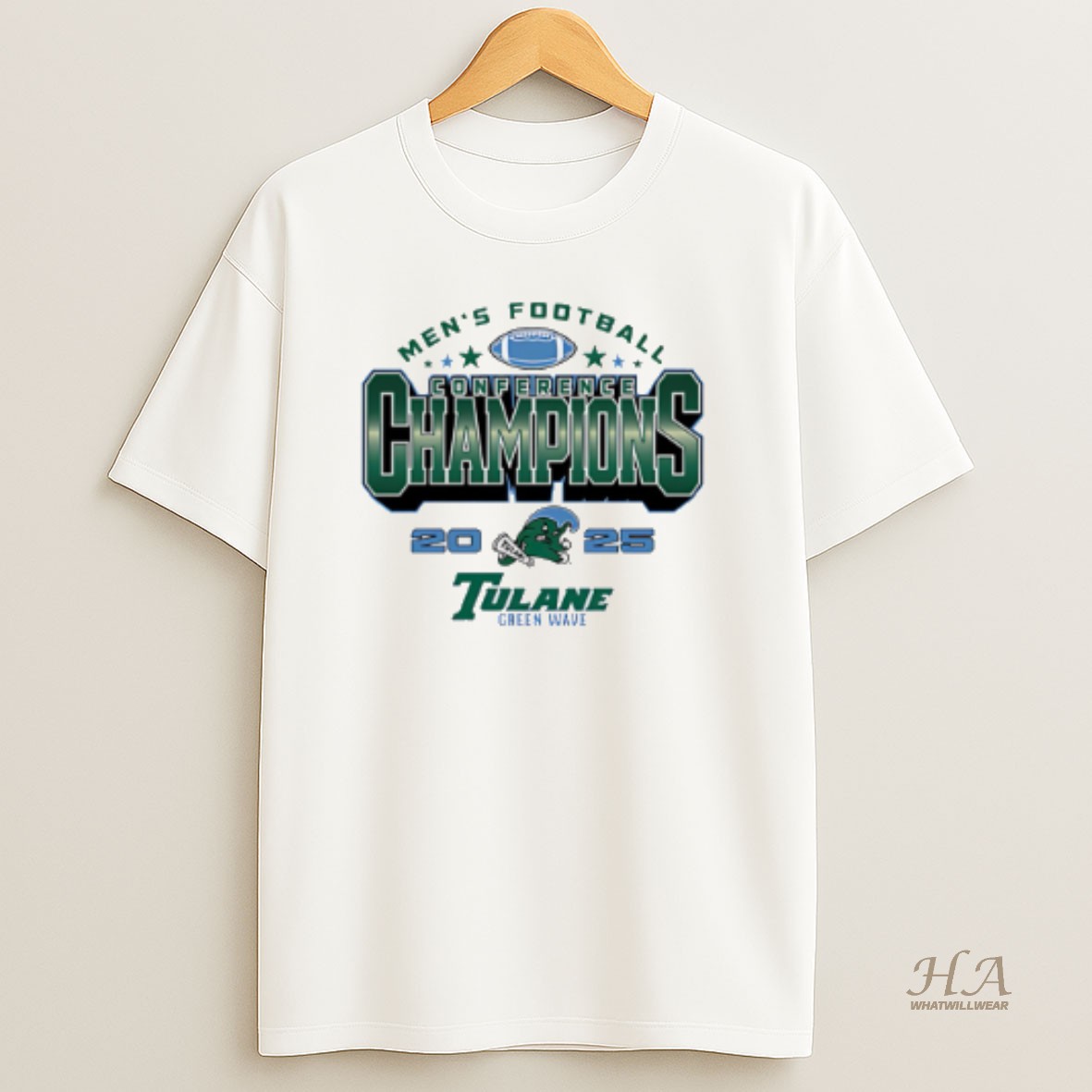 Official Tulane Green Wave 2025 Mens Football Conference Champions T Shirt