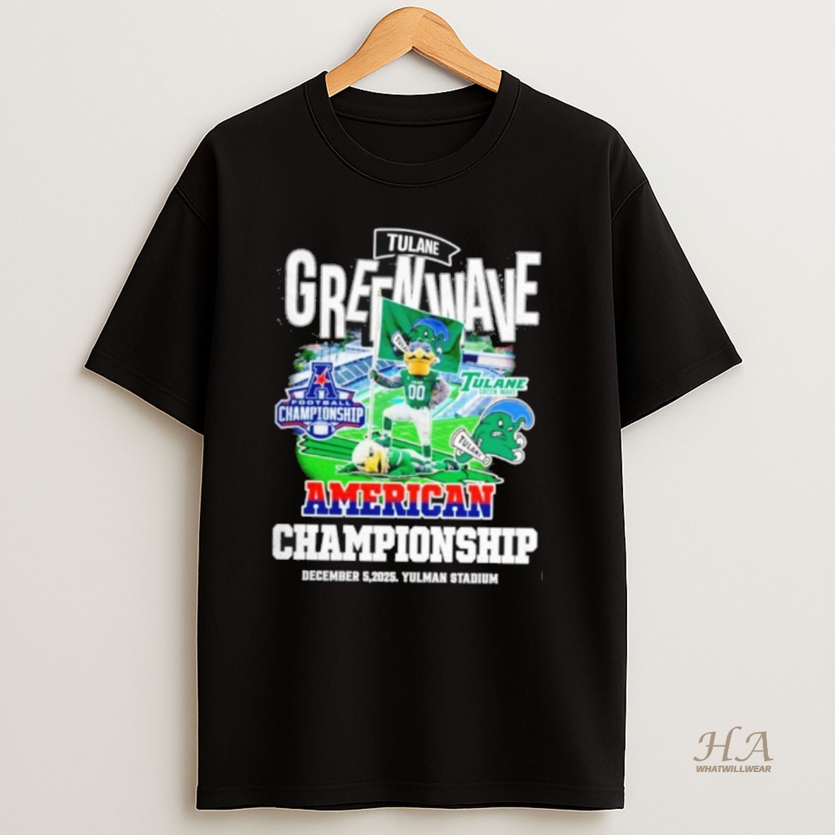 Official Tulane Green Wave American Championship 2025 Victory T Shirt