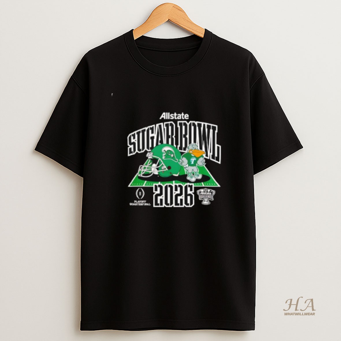 Official Tulane Green Wave Football 2026 Cfp Sugar Bowl T Shirt