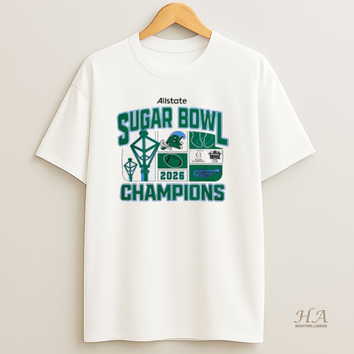Official Tulane Green Wave Football 2026 Sugar Bowl Champions T Shirt