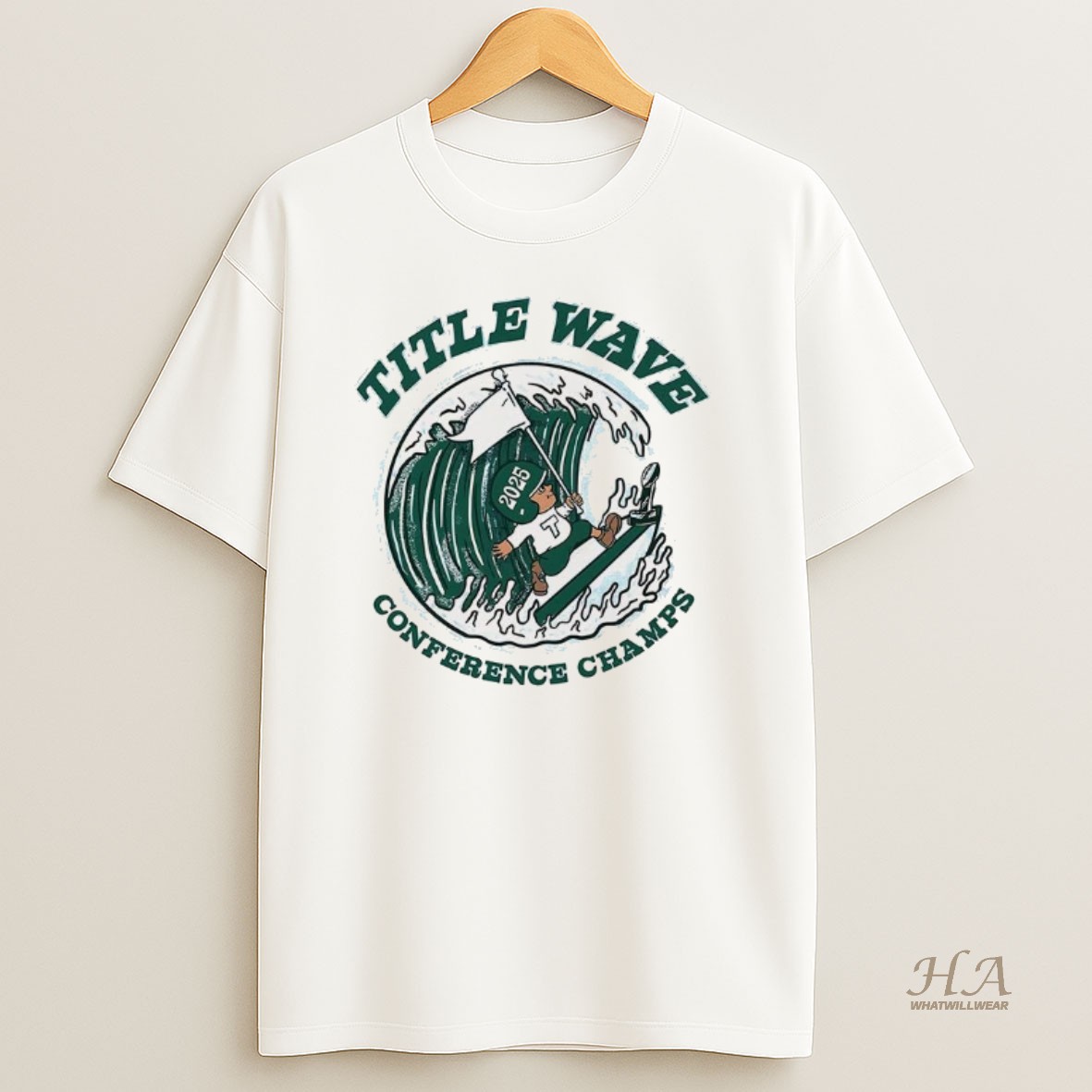 Official Tulane Green Wave Title Wave Conference Champs 2025 T Shirt
