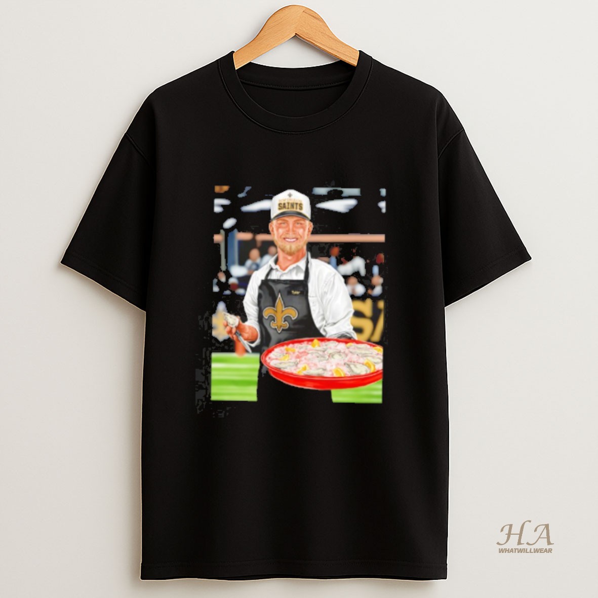Official Tyler New Orleans Saints Shough Serving Em Up 2 Sided T Shirt