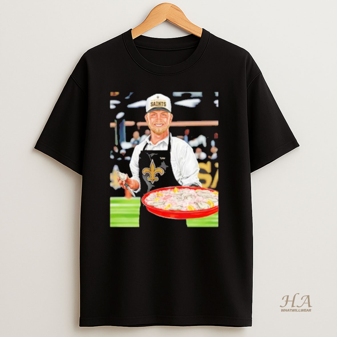 Official Tyler Shough New Orleans Saints Oyster Shucker T Shirt