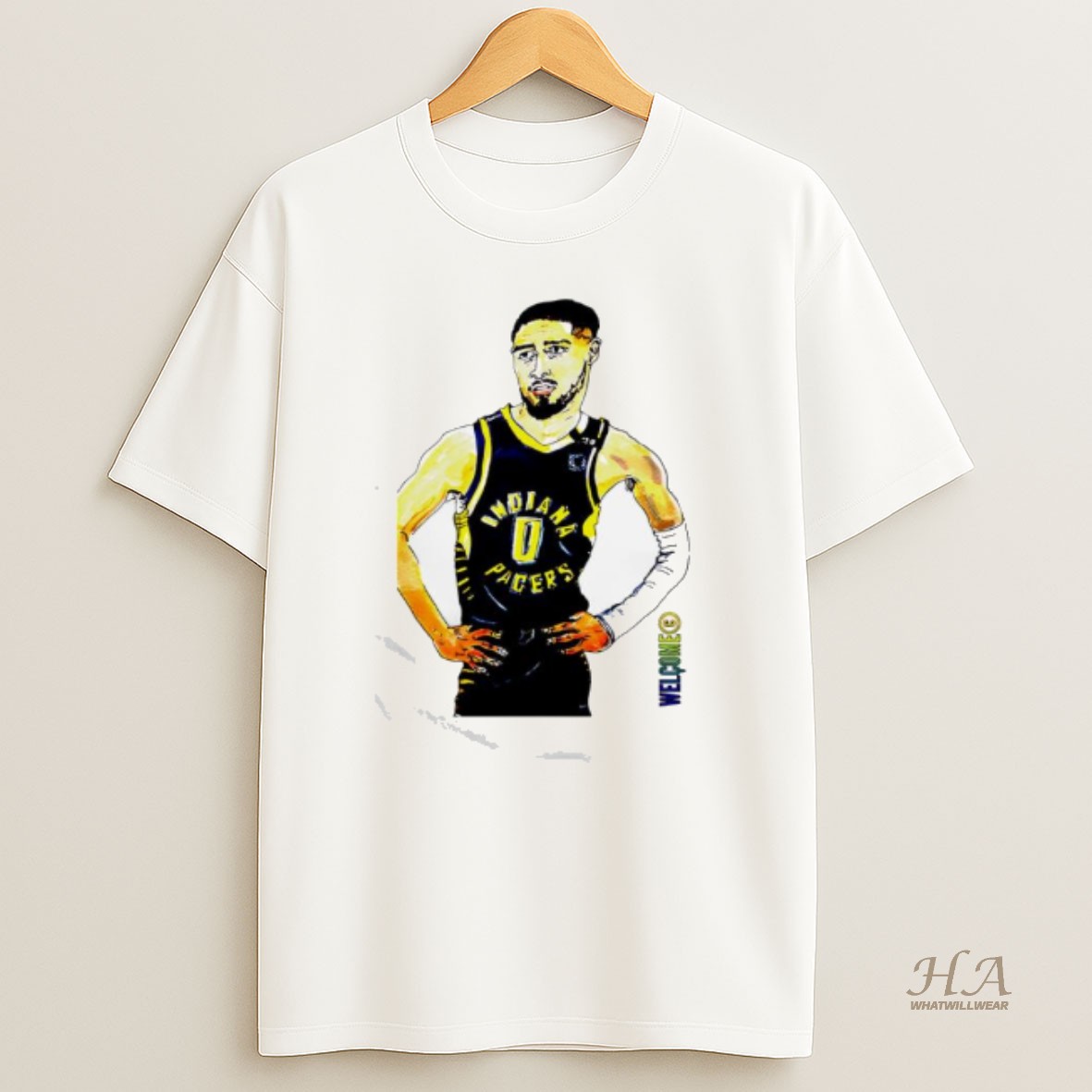 Official Tyrese Haliburton Indiana Pacers Basketball Player Wall T Shirt
