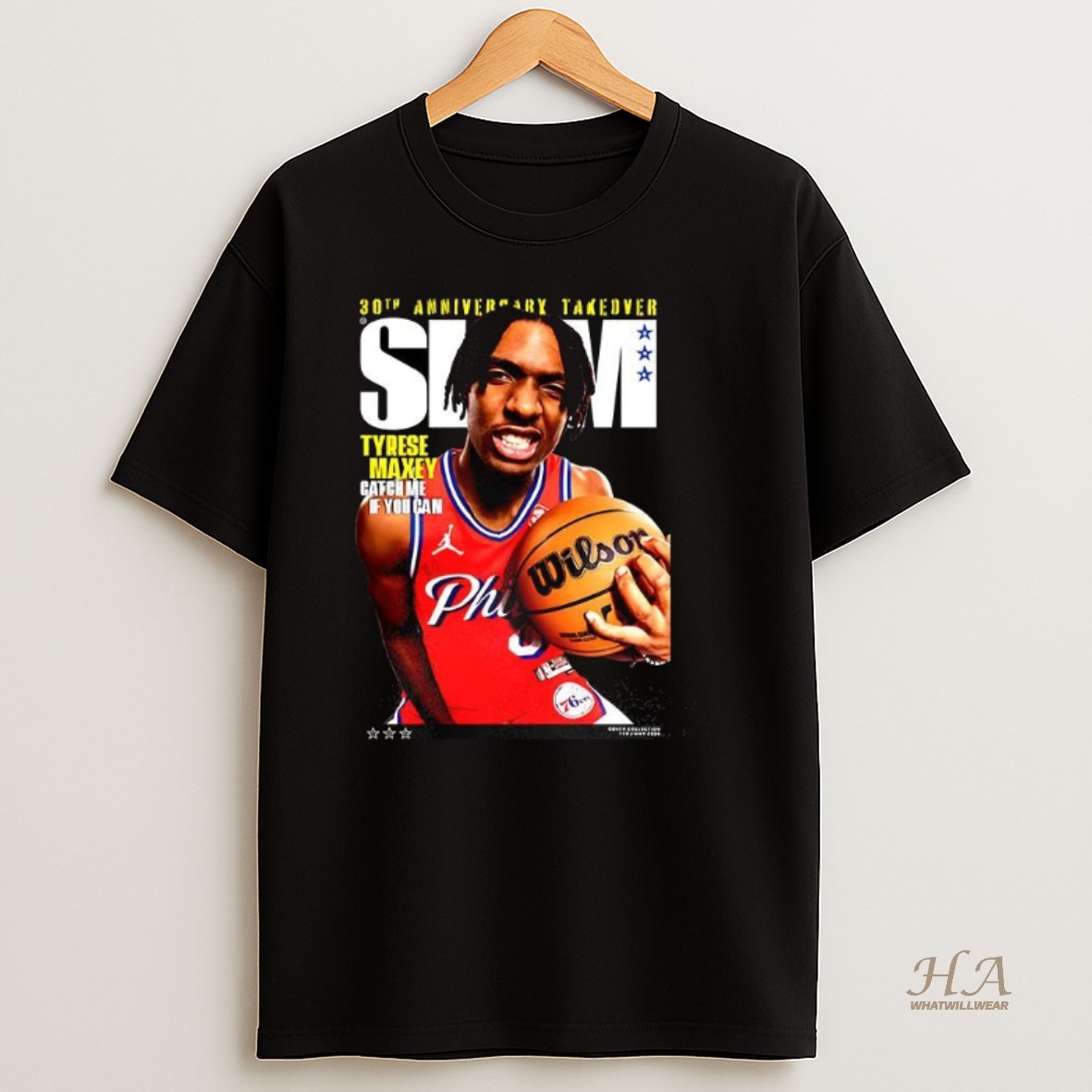 Official Tyrese Maxey Philadelphia 76ers Nba Slam 30th Anniversary Takeover Shirt