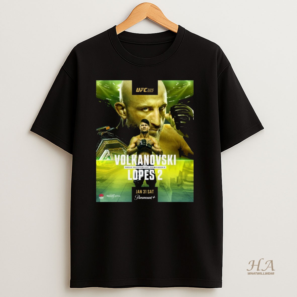 Official Ufc 325 Volkanovski World Featherweight Championship Lopes 2 Mocom Jan 31 Sat 2025 T Shirt