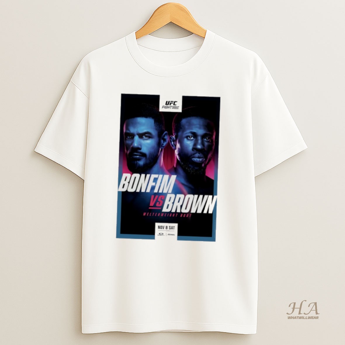 Official Ufc Fight Night Bonfim Vs Brown Autographed Event Shirt
